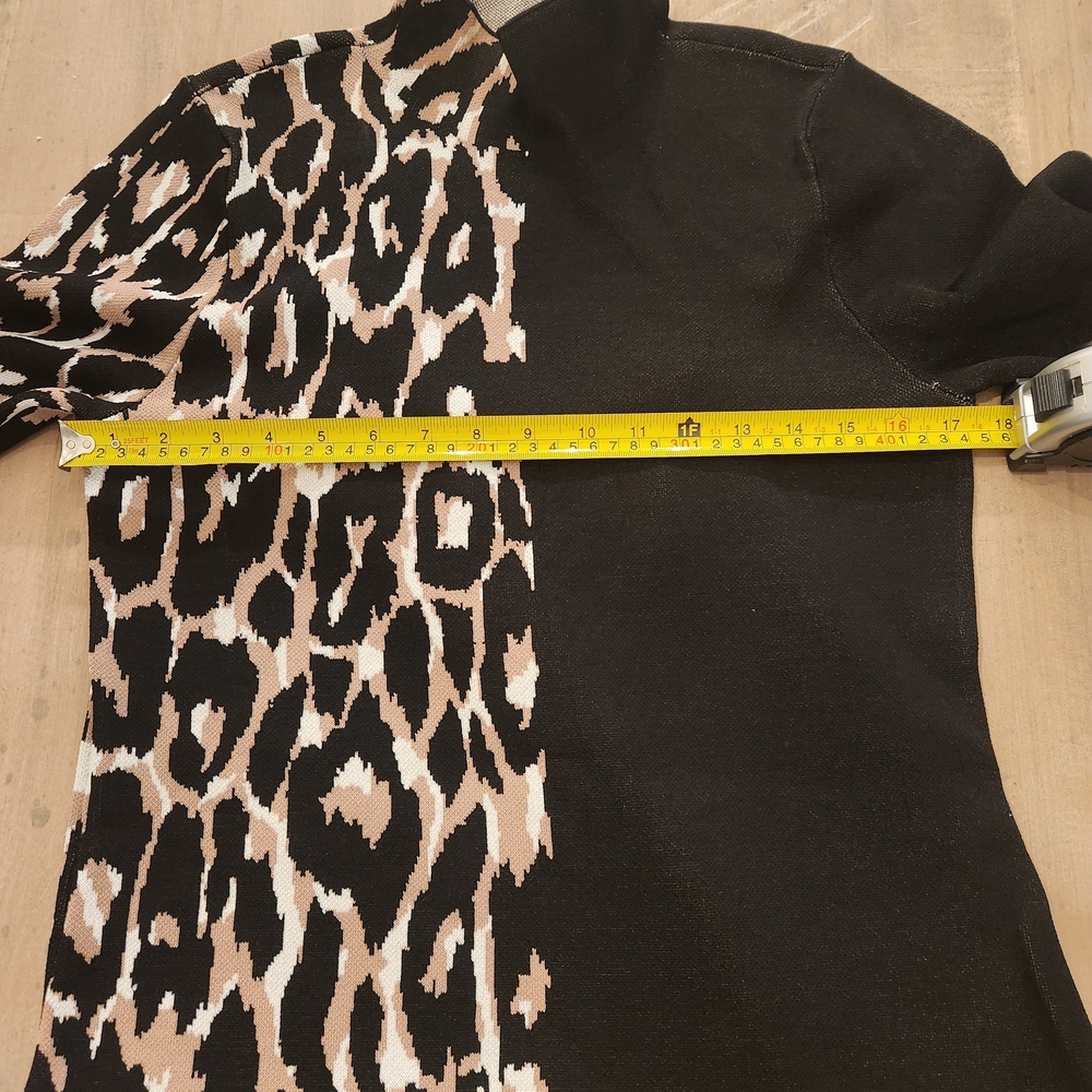 Bar III Black and Animal Print Long Sleeve Dress SIZE: Large - Picture 7 of 7